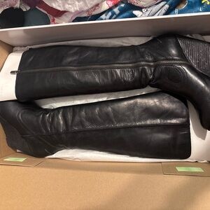Frye Black Cece Seam Tall Boots
